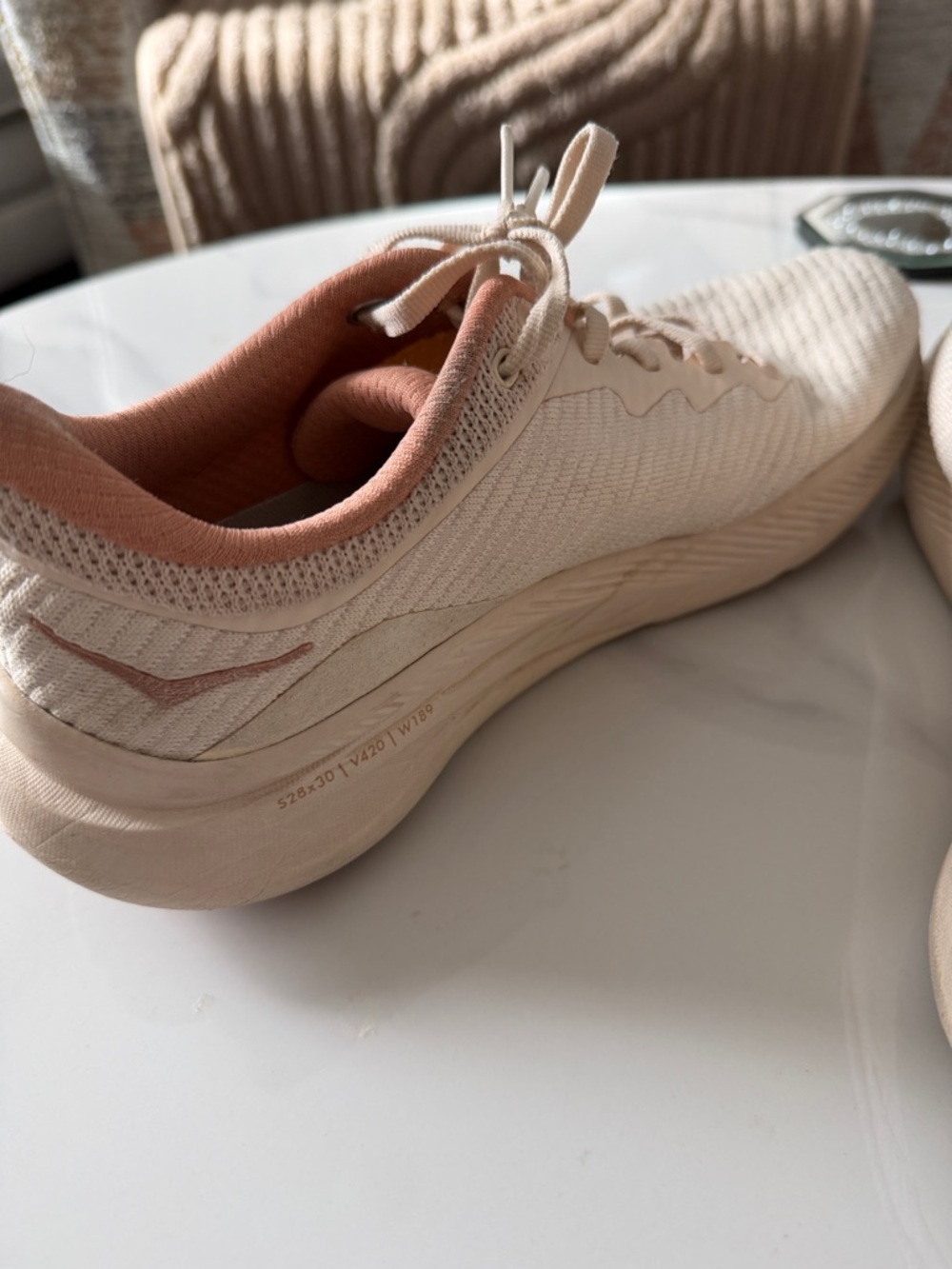 Hoka Women's Running Shoes in Cream and Blush size 8.5 - Picture 6 of 12